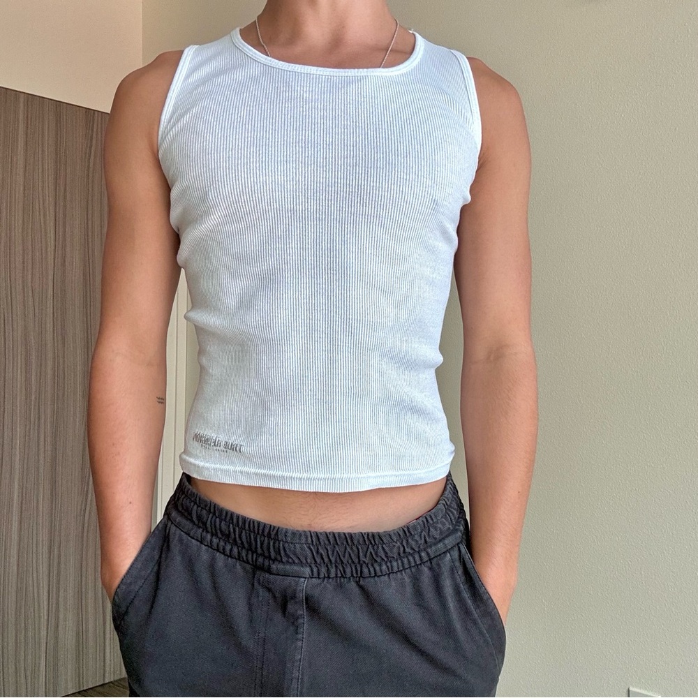 True Religion White Ribbed Tank Top